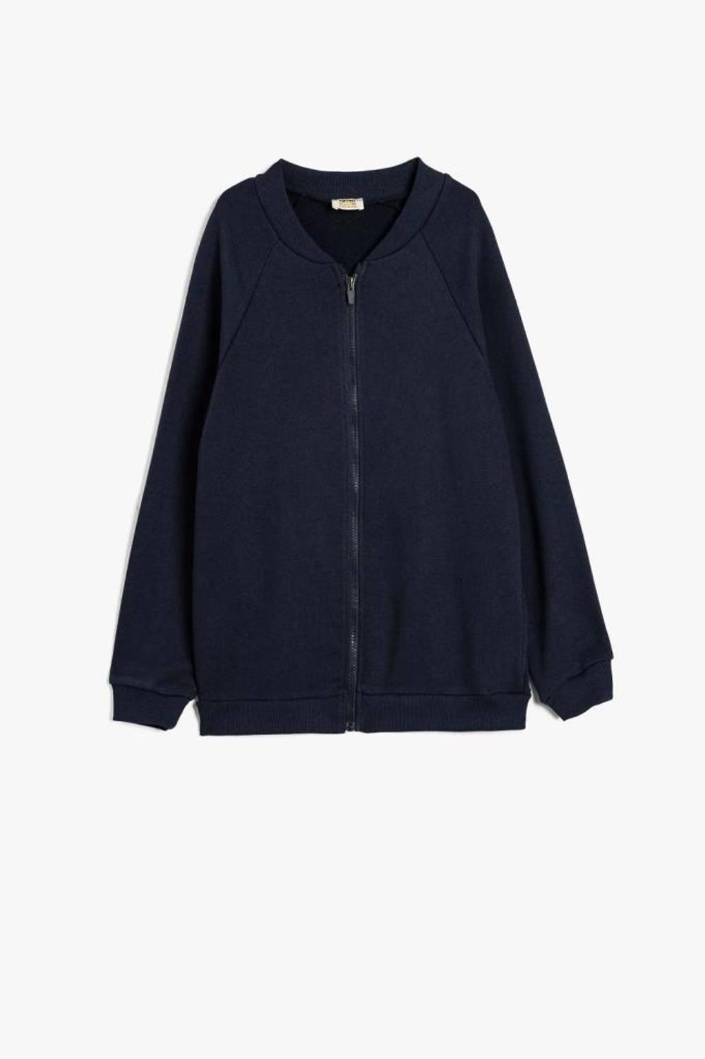 Мужской детский свитшот на молнии с V-образным вырезом, длинные рукава, карманы, recycled материал, идеален для прохладных осенних дней