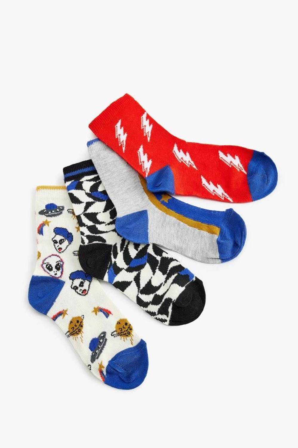 Koton Erkek Çocuk 4'lü Çorap Seti Baskılı Çok Renkli