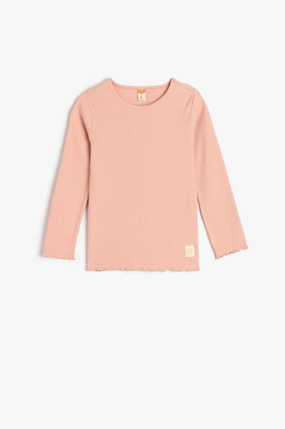 Koton Kız Bebek Pamuklu Bisiklet Yaka Uzun Kollu Basic Tişört