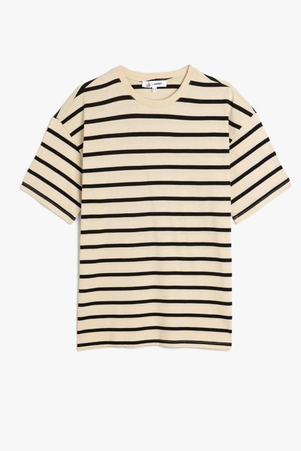 Koton Çizgili Bisiklet Yaka Kısa Kollu Tişört