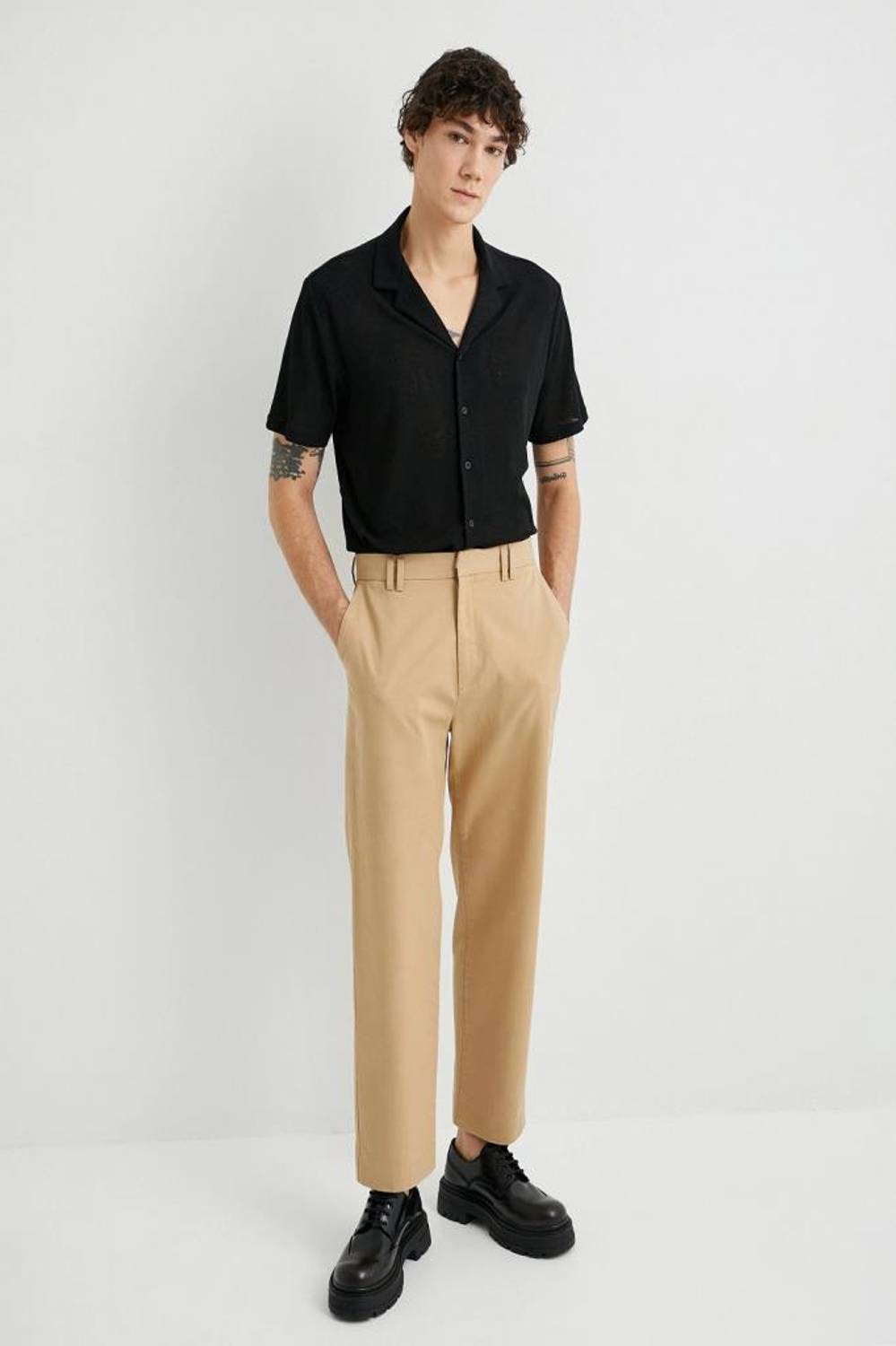 Koton Summer Shirt Turn-down Collar Short Sleeve Buttoned