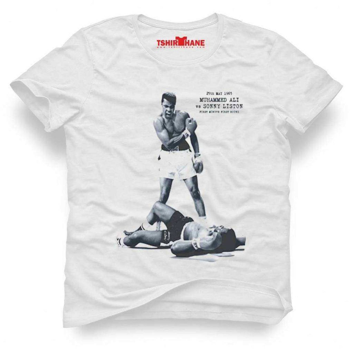 Tshirthane M.Ali Muhammed Ali Boksör Box Baskılı Erkek Dar Kesim Slim Fit t-shirt