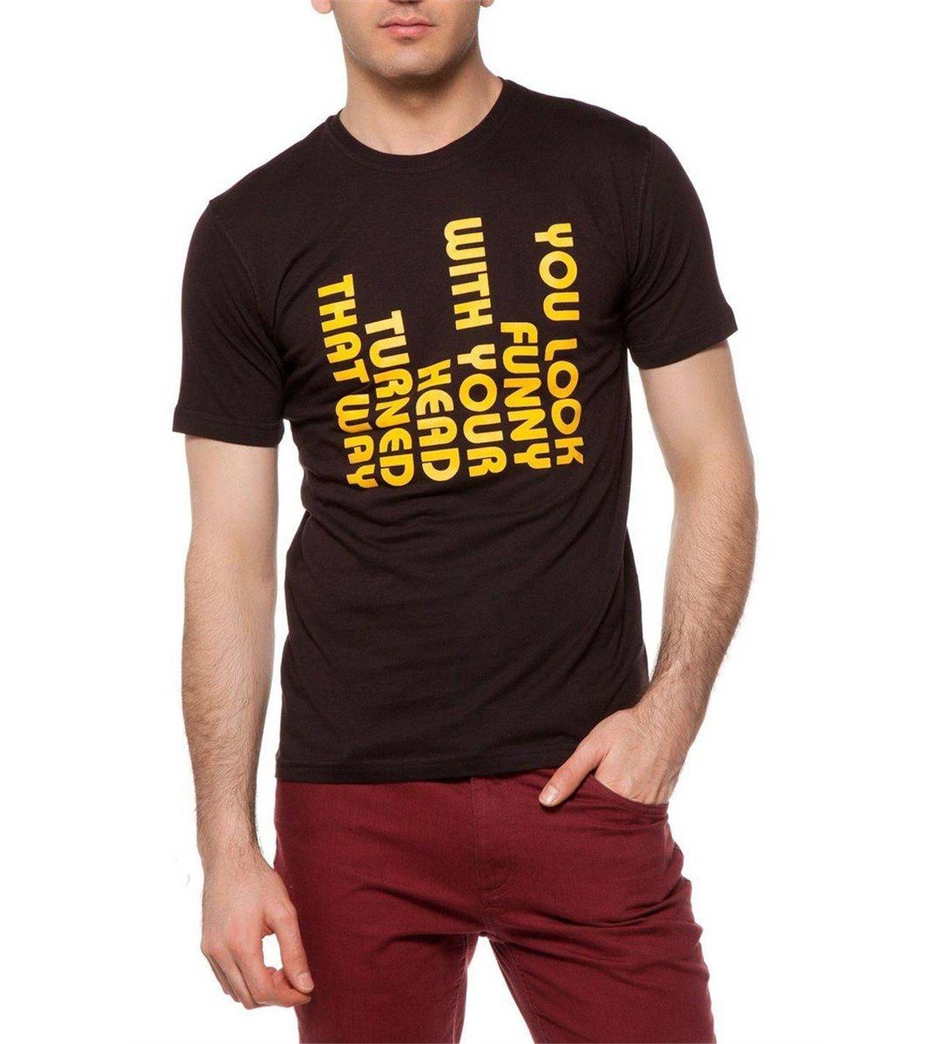 Мужская футболка Slim Fit с комиксным принтом Tshirthane Your Look в черном цвете, доступна в размерах S, M, L, XL, XXL, XS