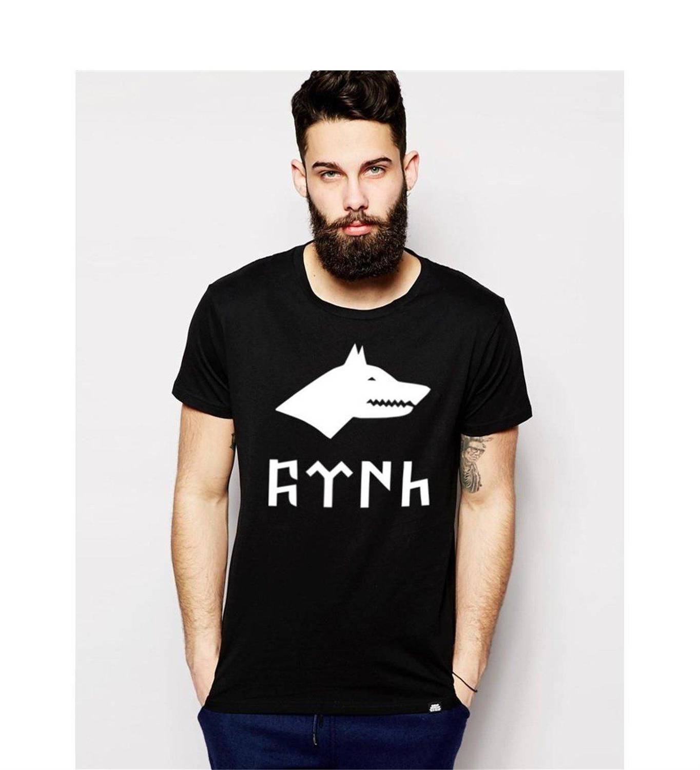 Göktürk Kurtlu Siyah Erkek Tshirt