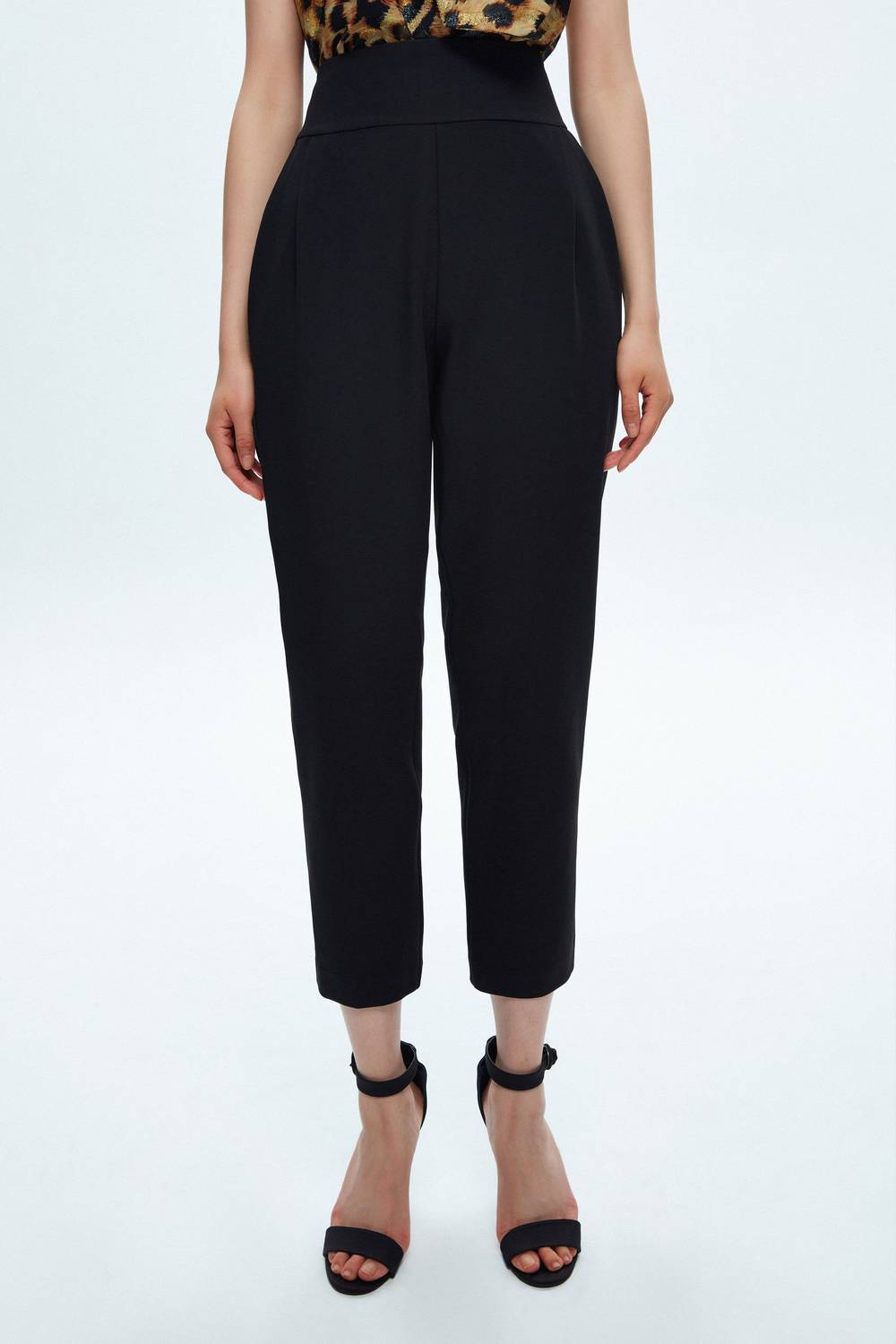 Чорні брюки Mert Aslan з високою талією, стиль хавач, 87% поліестер, 13% еластан, розміри S, M, L, XL, XXL