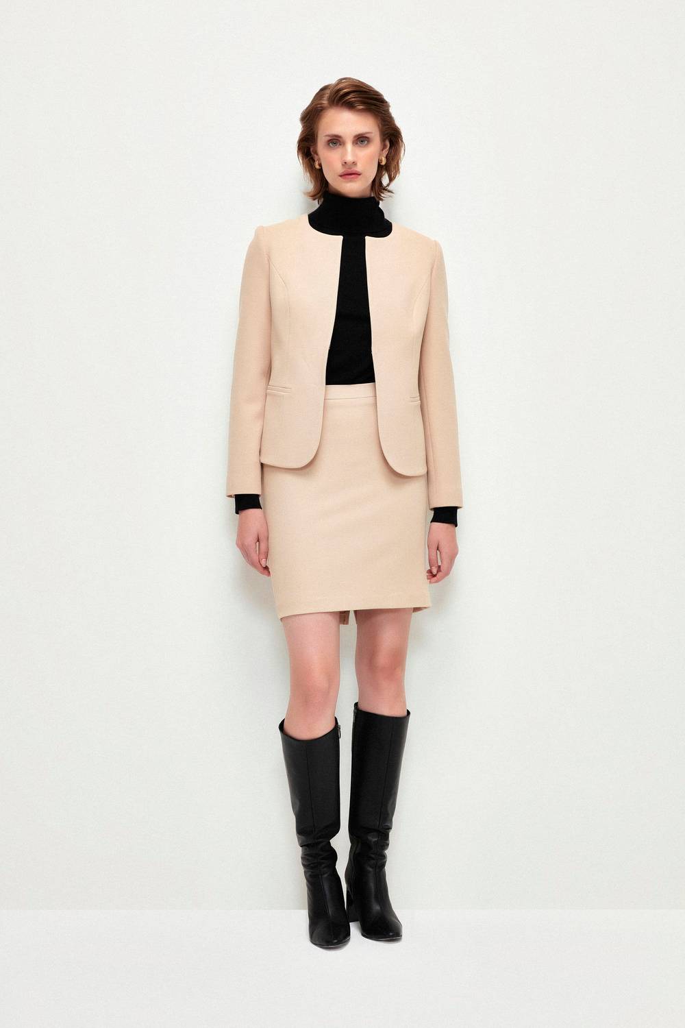 جاكيت بيج بأكمام 3/4 مزخرف من ADL، مصنوع من مزيج البوليستر والفيزون، تصميم يومي، مناسب لمقاسات S وXL وXS وL وXXL