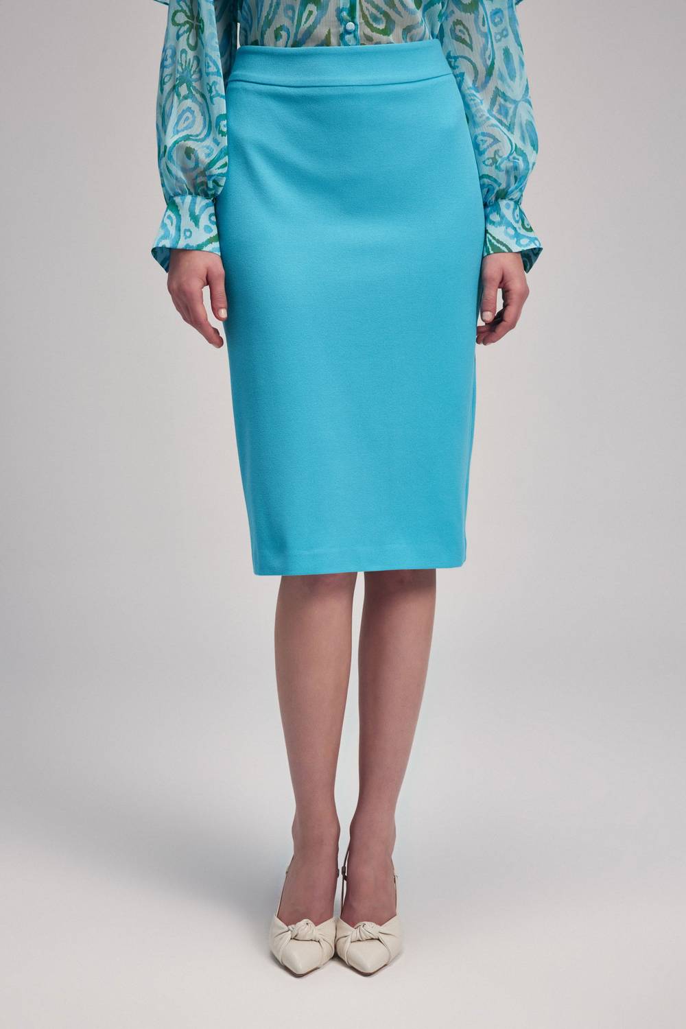 Турецька жіноча спідниця з застібкою, висока талия, твердий матеріал, екологічний поліестер, для офісу, розмір S