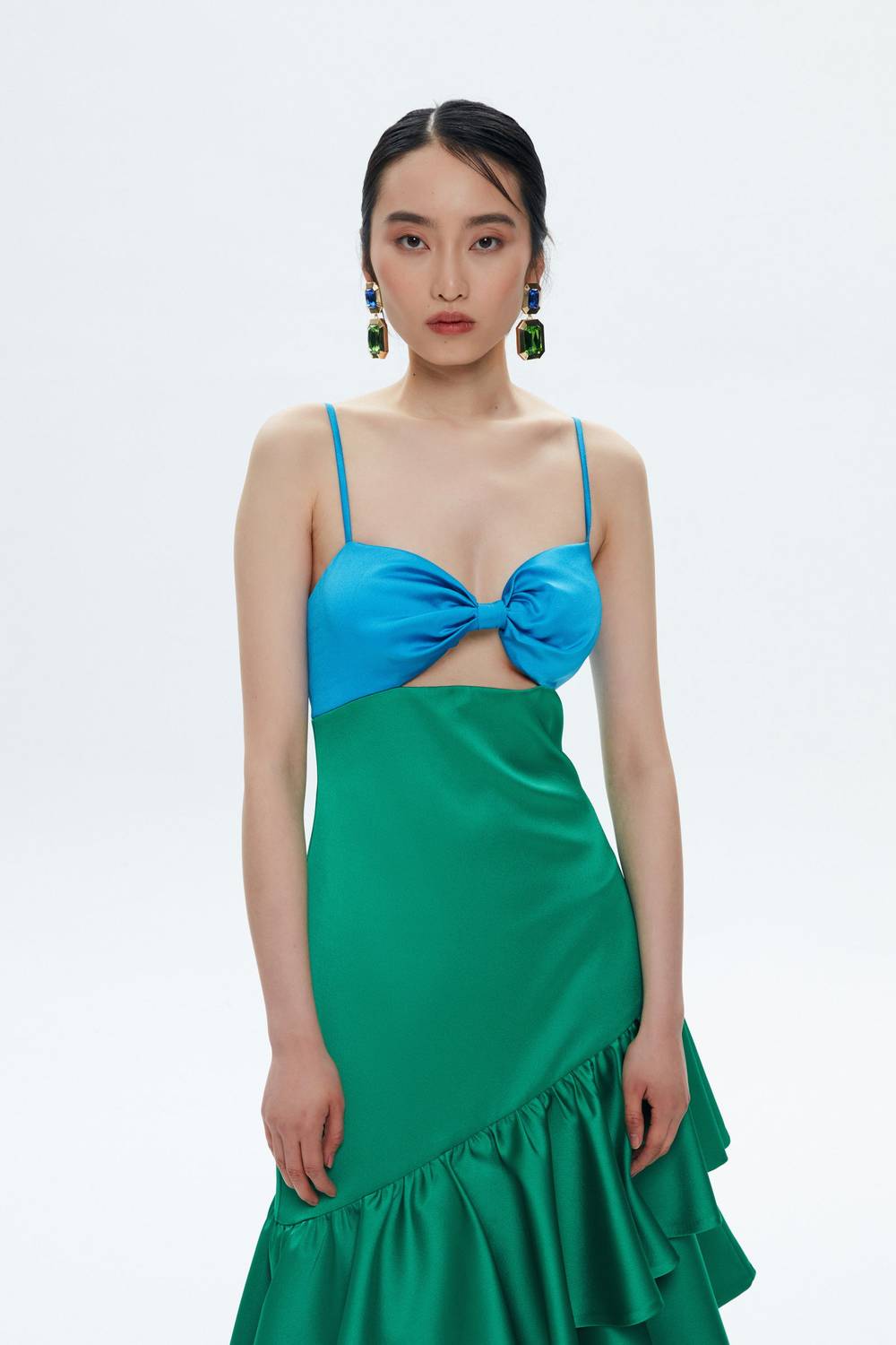 Сукня з воланом двох кольорів Mert Aslan, 100% поліестер, розміри S-XL, для холодного прання, без сушіння в машині