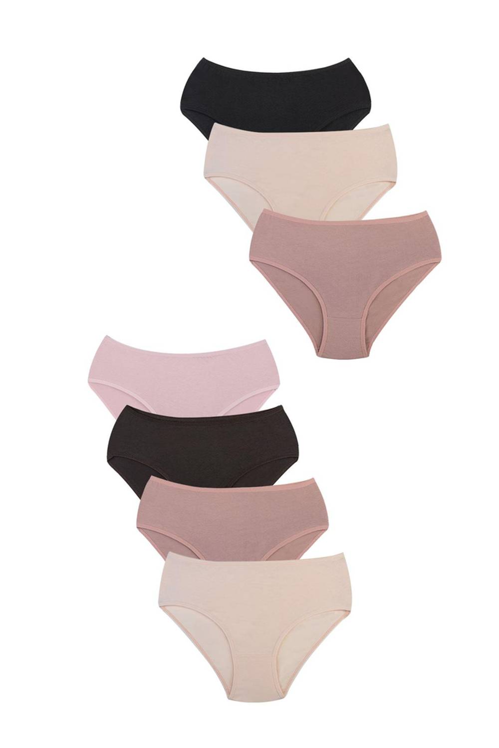 كولون نسائي مطاطي ذو ألوان ناعمة - 7 قطع من القطن 95% إيفي سليم 5% مضمونة الجودة مع خيارات مقاس 2XL، 3XL، 4XL، 5XL