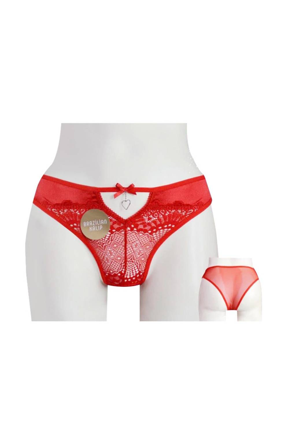 Женский бразилиан с открытой передней частью и кружевом по бокам и сзади | 5242, 38-40, 95% полиэстер, 5% эластан, оригинальная упаковка