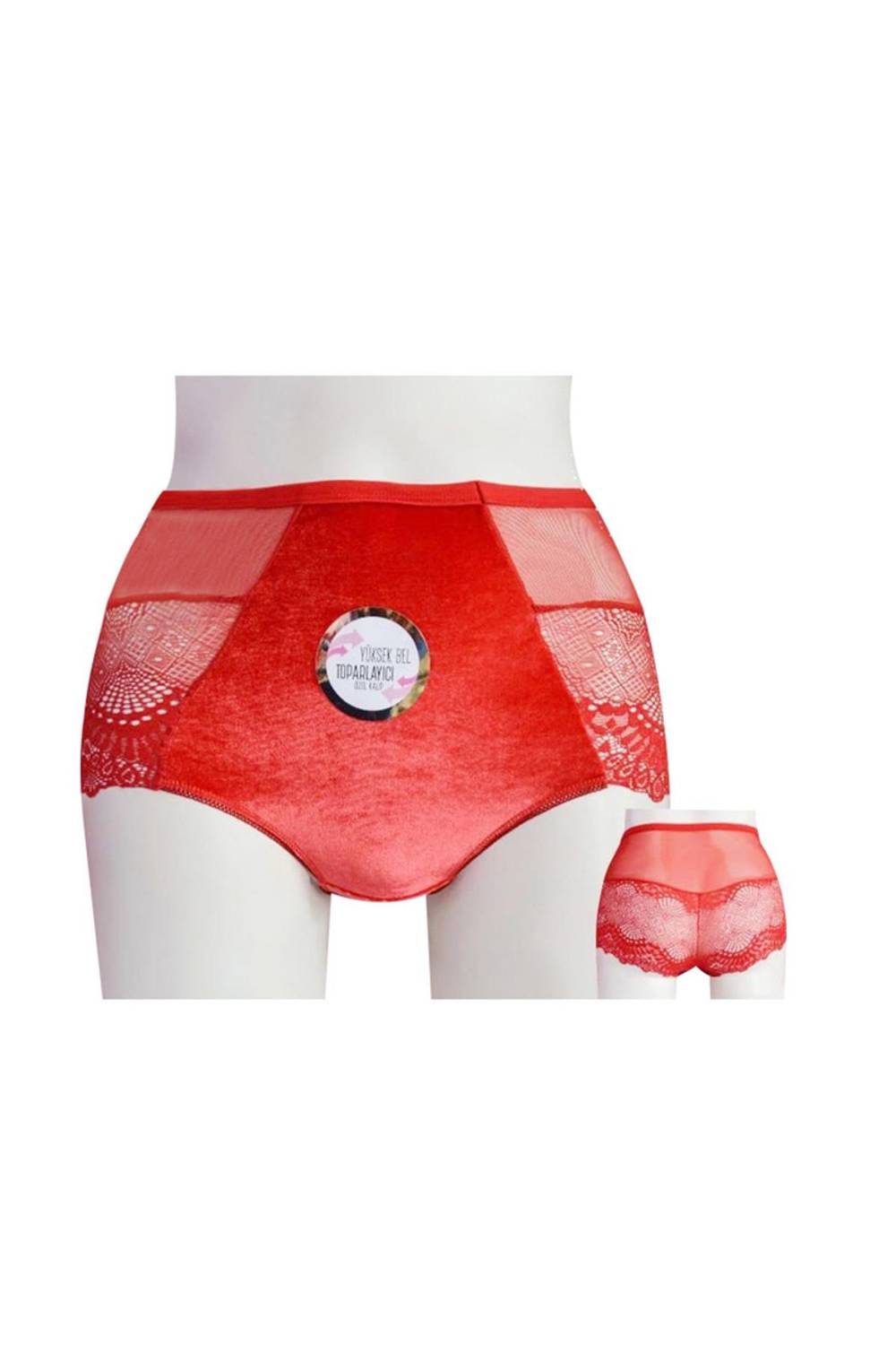 Жіночий бікіні з високою талією, флісовим верхом та тюлем Papatya 5235, розмір 38-40, %95 поліестер, %5 еластан