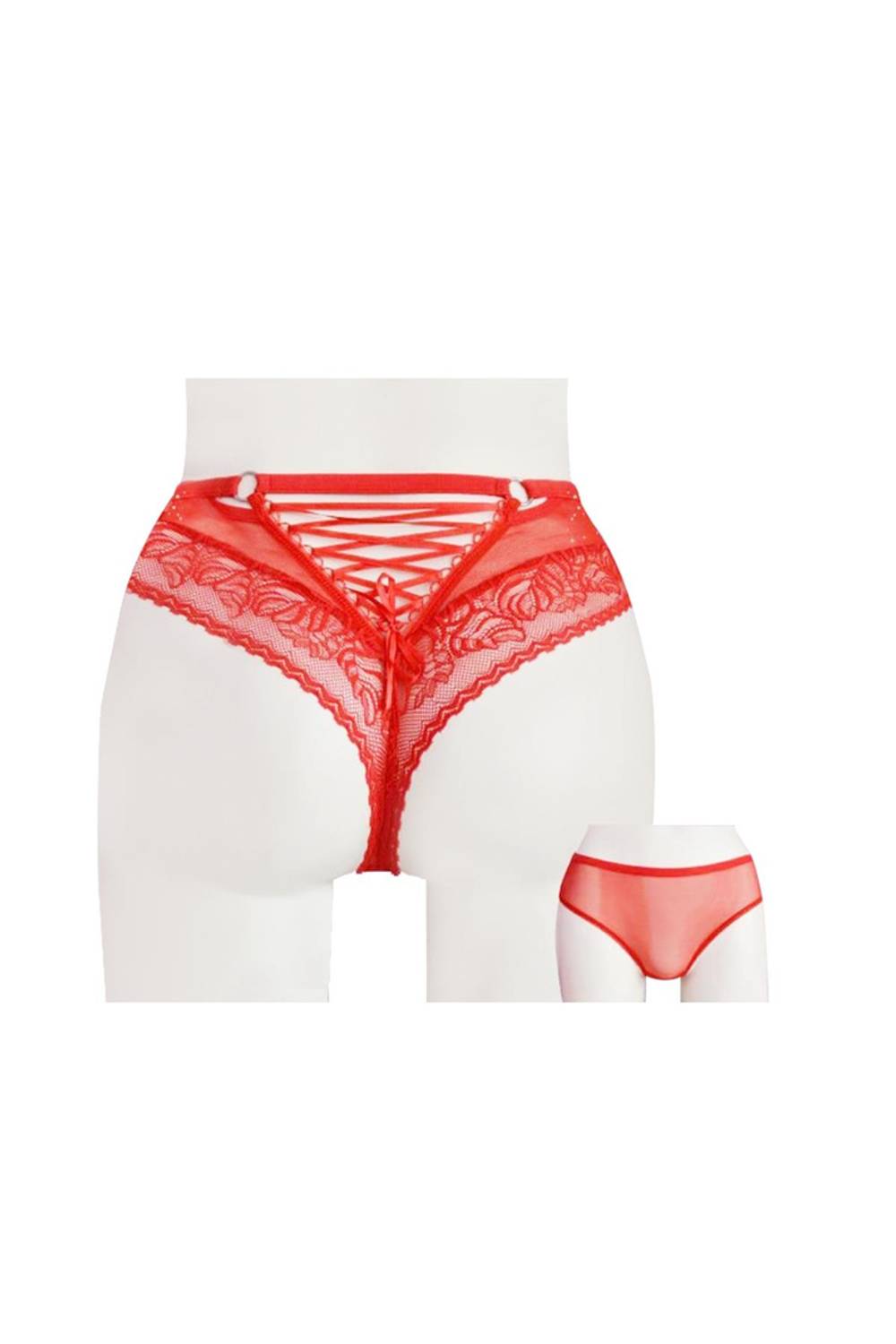 Танга для женщин с тюлем спереди и бантом посередине, размер 38-40, 95% полиэстер, 5% эластан, безопасное производство