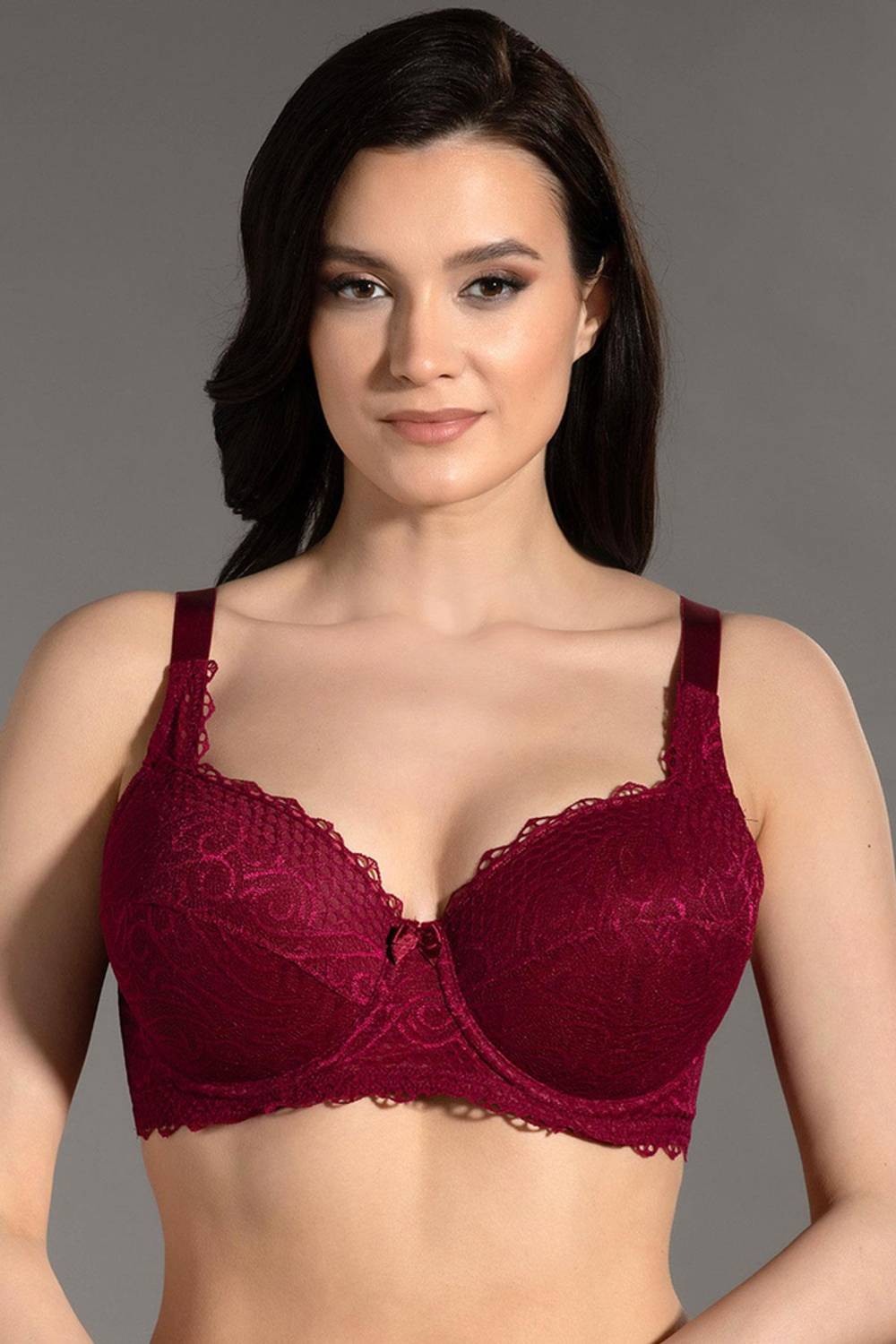 Жіночий мереживний бюстгальтер C чашки | Бордо 8040, розмір 95, високоякісний, безпечний матеріал, в оригінальній упаковці