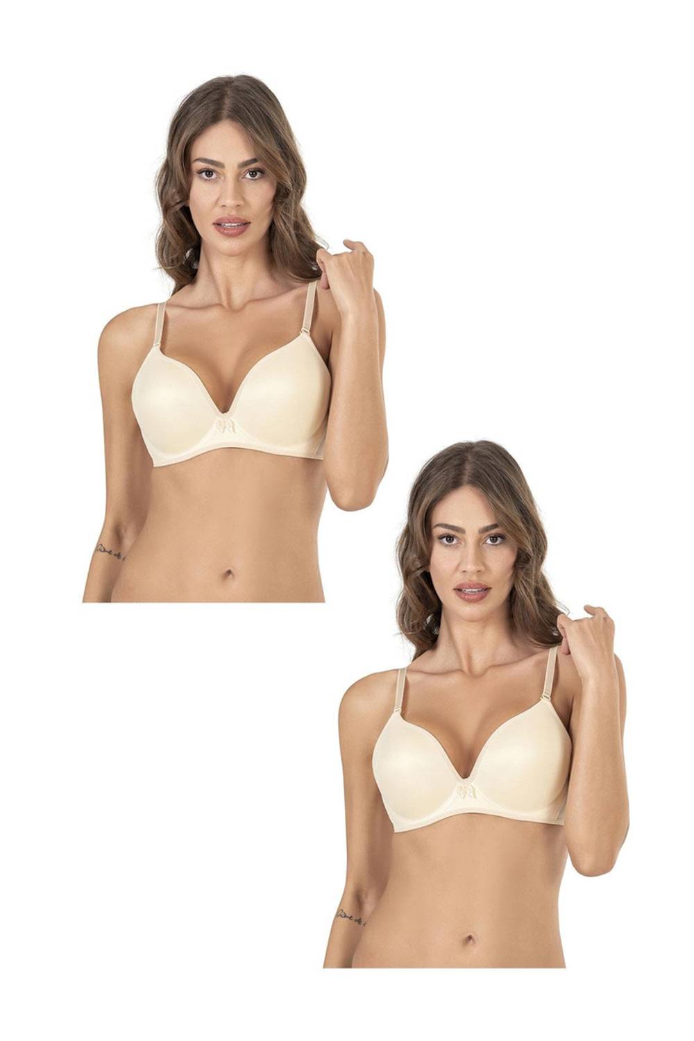 سوتيان كومبيدان 2 قطع أساسي مزود بحشوة مكملة 80% بولياميد 14% سباندكس، صناعة محلية، خالي من المواد الضارة