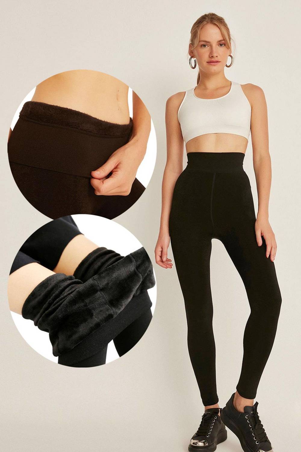 تجسّد بنطال حراري من الفوش في الراحة والأناقة، مصنوع بنسبة 90% من البوليستر و10% من سباندكس، متوفر بأحجام S/M وL/XL