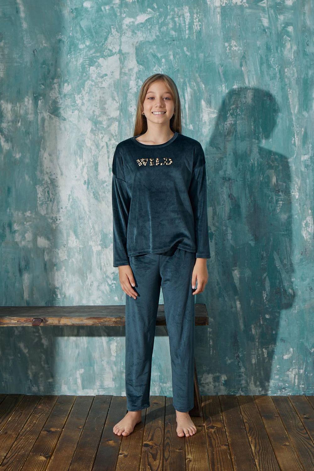 Дитячий велюровий піжамний комплект з коротким рукавом для дівчаток, розміри 6/7, 8/9, 10/11