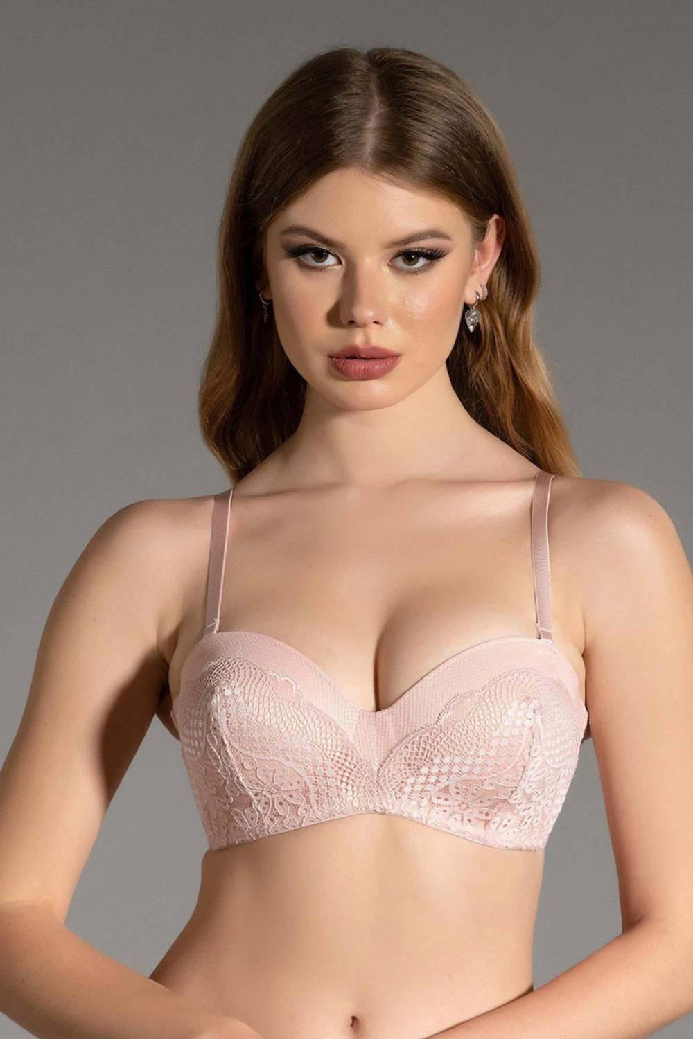 مجموعة حمالة صدر بدون دعم | حمالة صدر جديدة 4018 من العلامة التجارية Underwear بأحجام 85، 90، 95 مصنوعة من 90% بولياميد و10% بوليستر