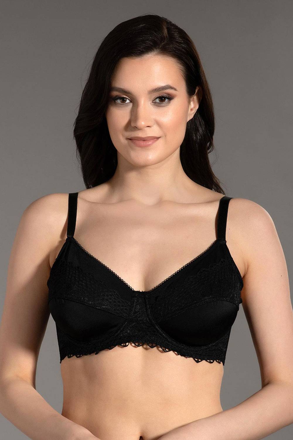 Складний бюстгальтер C чашки з мереживними деталями New Bra 8110 для жінок, 90% поліамід, 10% поліестер, місцеве виробництво