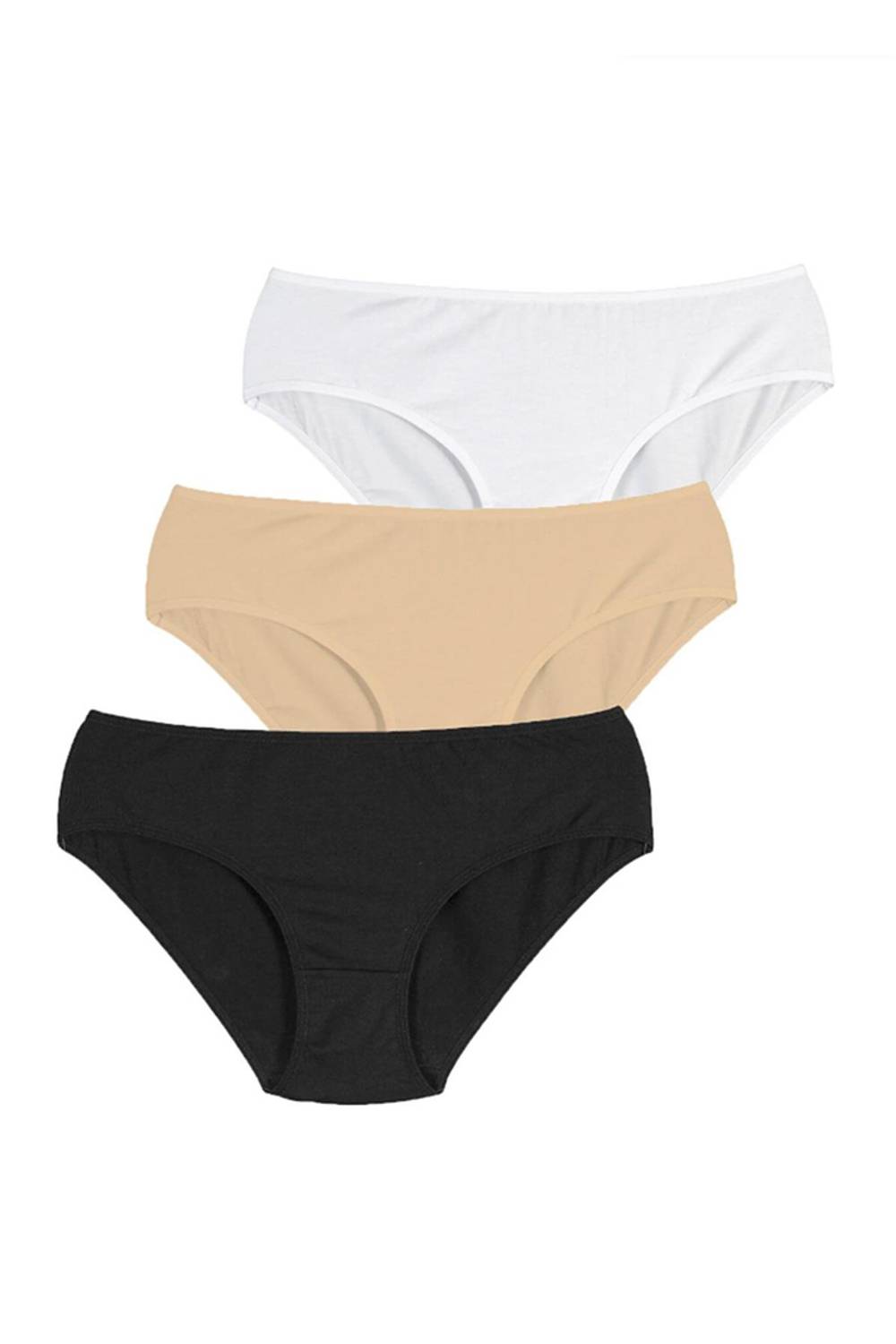 حمالة نسائية عالية الخصر 3 قطع من كومبيدان، 90% قطن، 10% إلاتان، مصنوعة محليًا، تأتي مع العلامات الأصلية