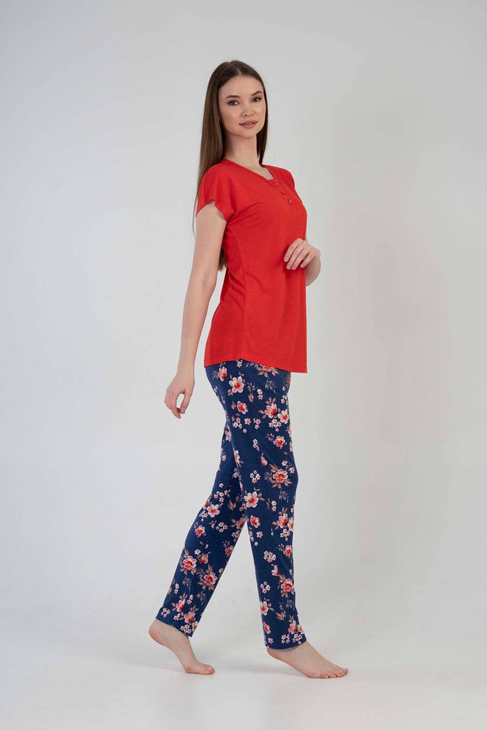 Купальник для жінок з коротким рукавом та брюками, модель Kompedan 2100870196, 80% віскоза, 20% поліестер, комфортний стиль для дому