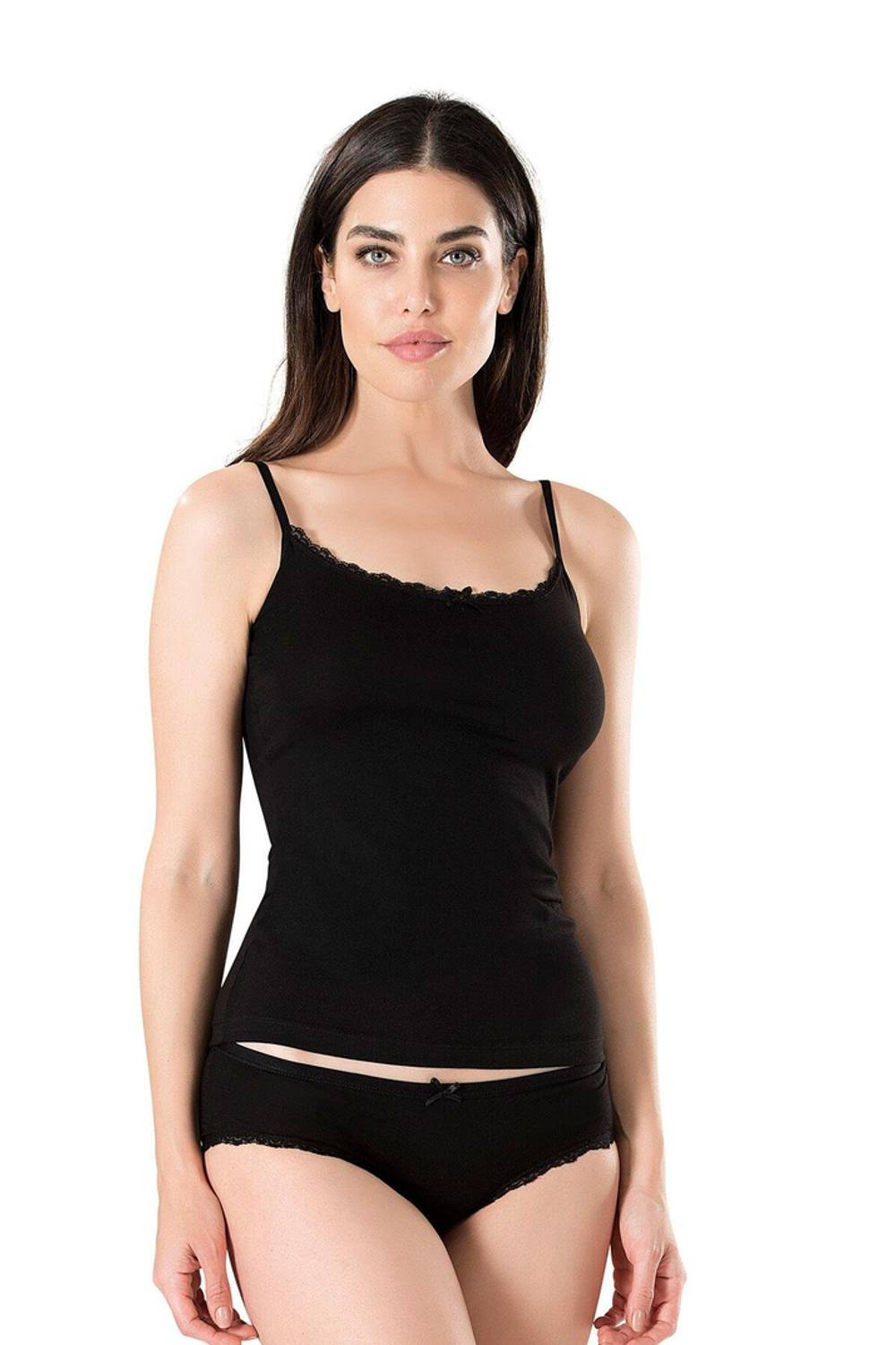 Удобный комплект черного топа и трусиков из 100% хлопка, без вредных материалов, размеры S-M, L-XL