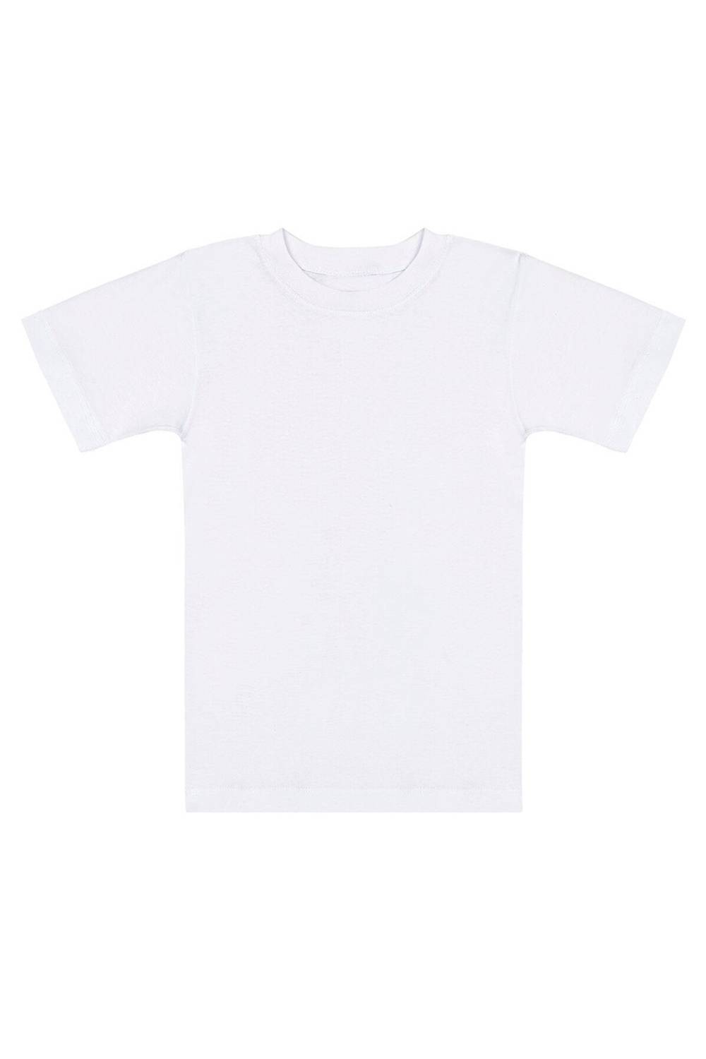 Футболка для мальчиков из 100% хлопка, полукруглый вырез, короткий рукав, белая, размеры 1-2, 9-10 лет