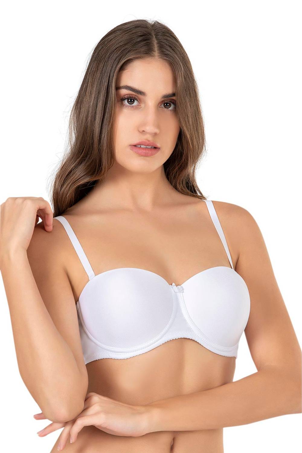 Бюстгальтер с поддержкой без бретелек белый Nbb 3520, 80% полиамид, 20% эластан, размеры 80-90, безопасные материалы