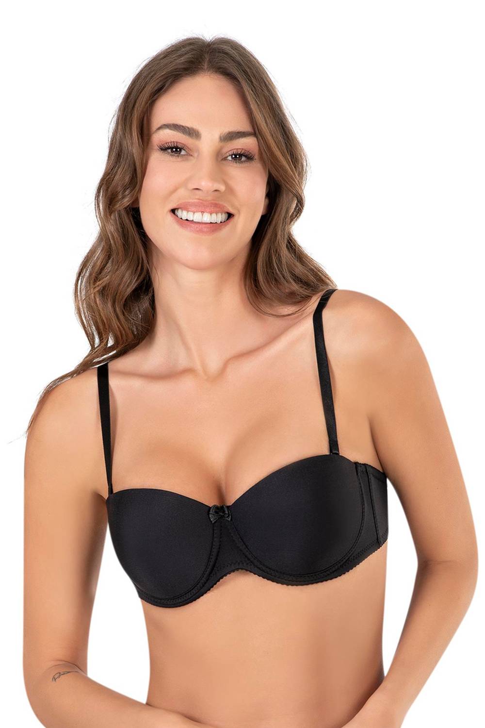 سوتيان أسود مربوطة بدون أكتاف بحشوة دقيقة tamanho 80 و 85 من العلامة التجارية underwear