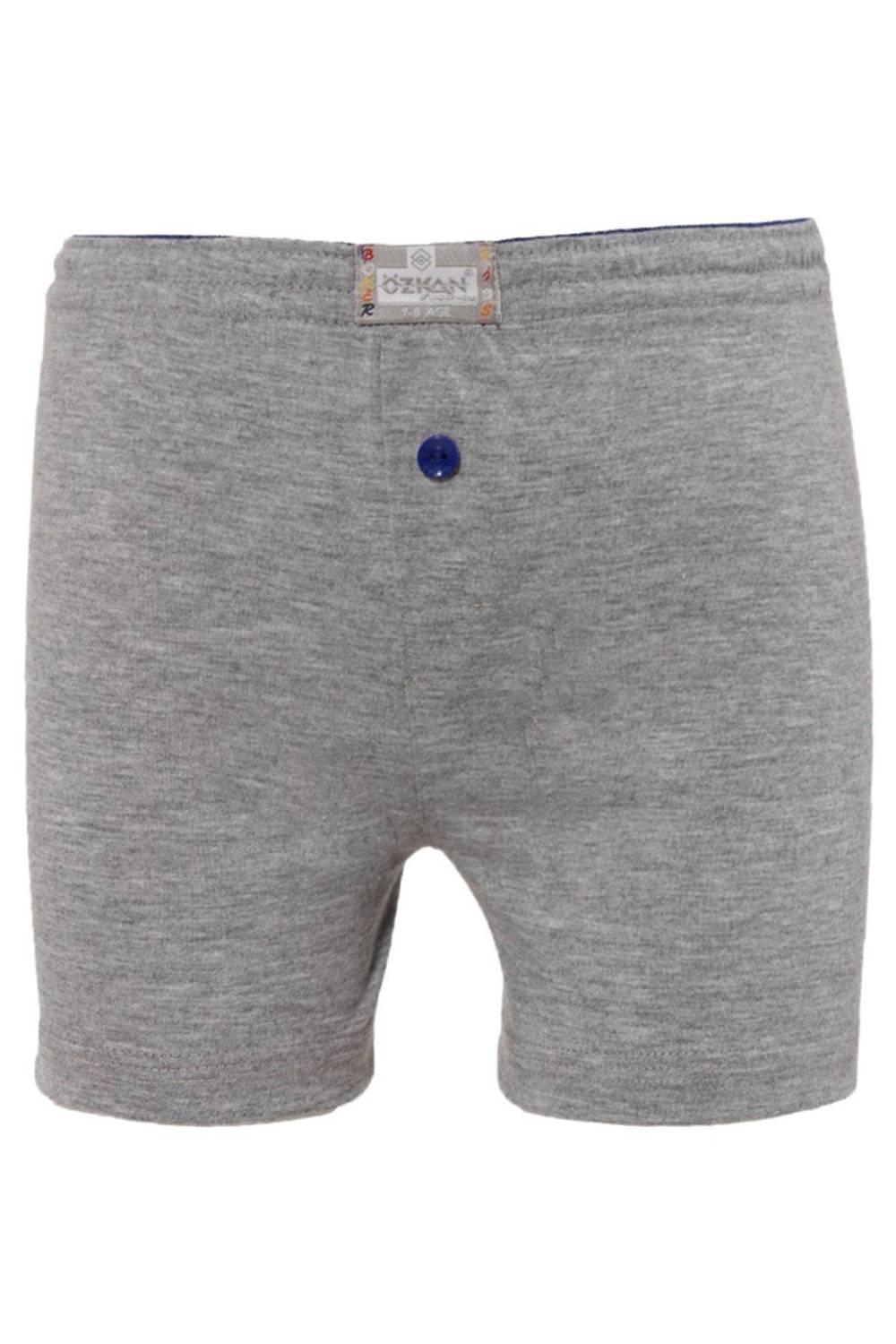 شورت بوكسر رمادي مائل للأطفال الذكور | كومبيدان K31223 قطن طبيعي 100% مضاد للحساسية ناعم ومرن لراحة يومية كاملة