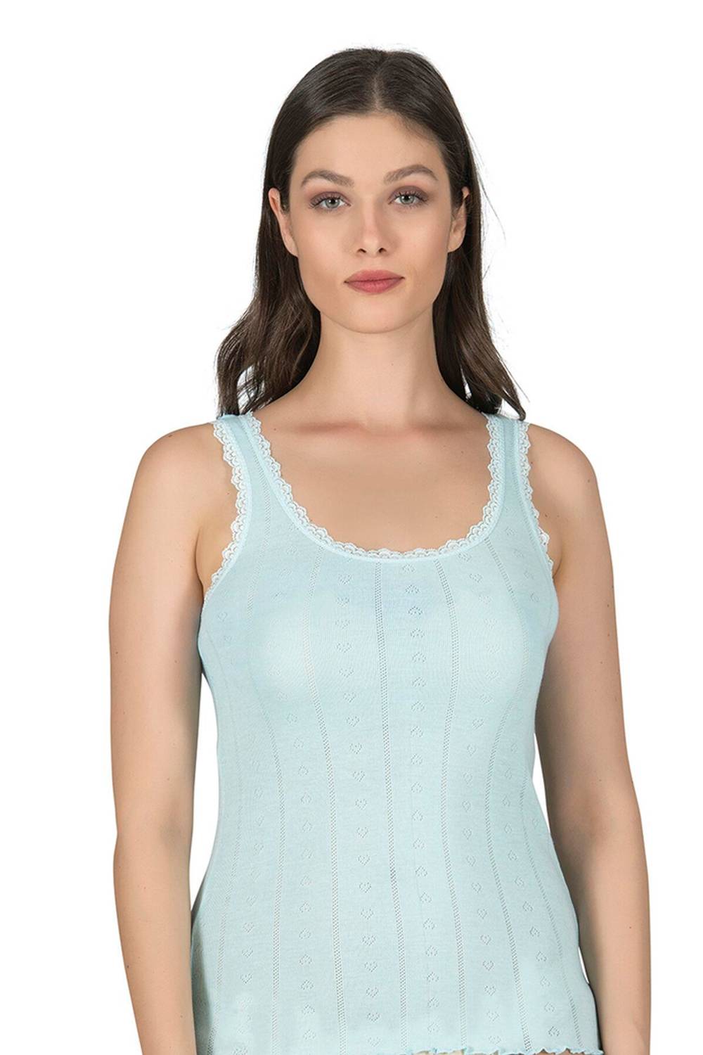 Женская эластичная майка с рибаной, мягкая, цвет бирюзовый K23493, удобная и прочная, доступна в размерах S-4XL