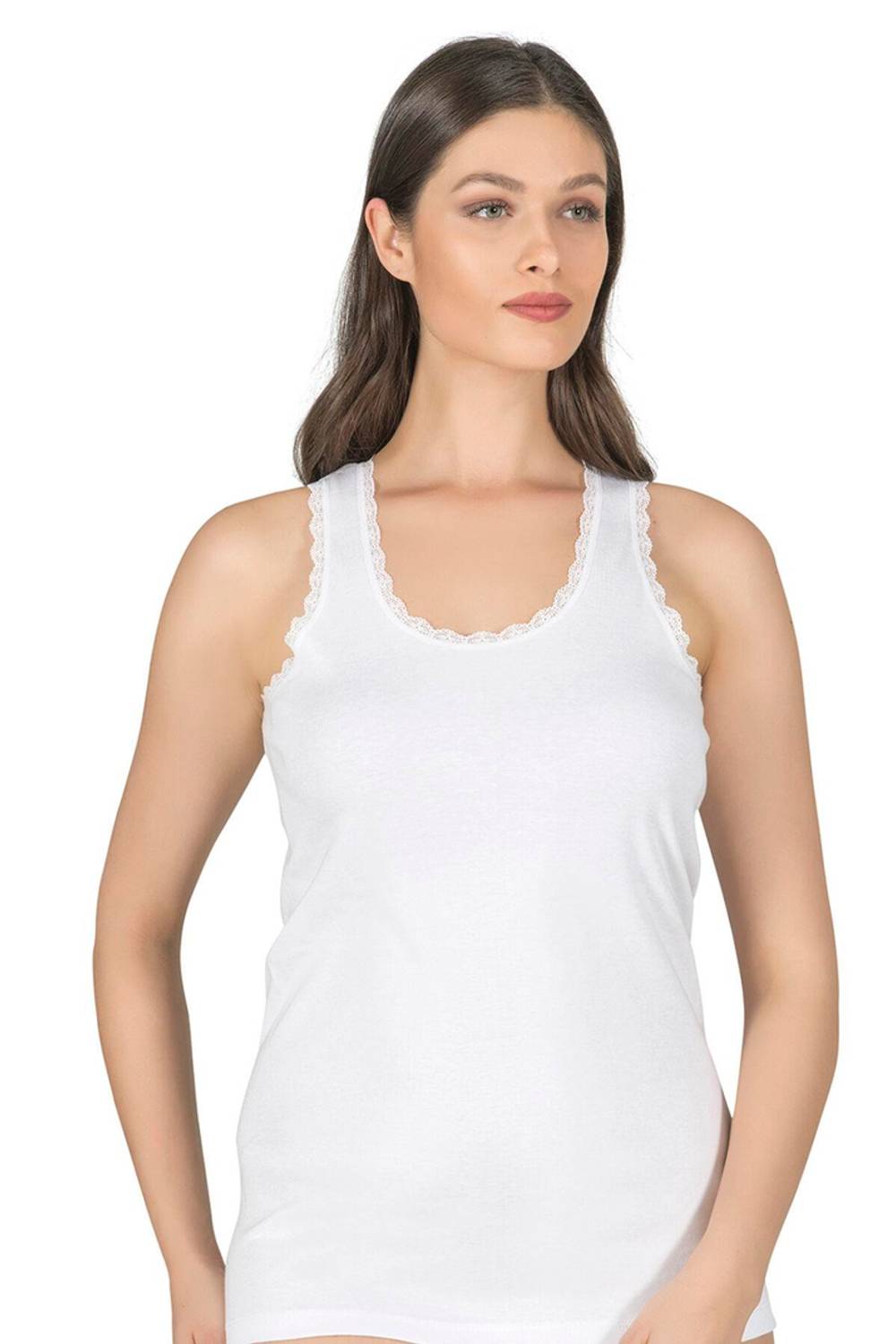 Жіноча атлетка з бавовняного рібани, еластична, широка, біла, великий розмір, 100% натуральна бавовна, м'яка та дихаюча