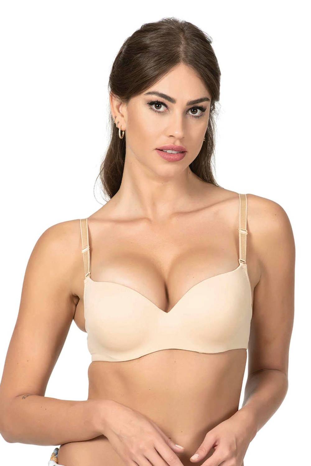 Бюстгальтер без поддержки с пустой чашкой и косточками Ten 1108, 90% полиамид, 10% эластан, размеры 85B, 80B, 90B, 95, безопасный для здоровья