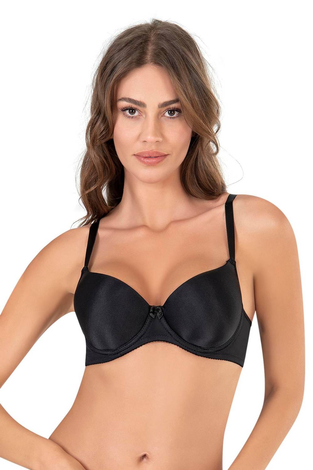 سوتياباسيك أسود بدون دعم مع ألياف دقيقة 3505 من ماركة تحت الملابس، متوفر بمقاسات 90، 80، 85