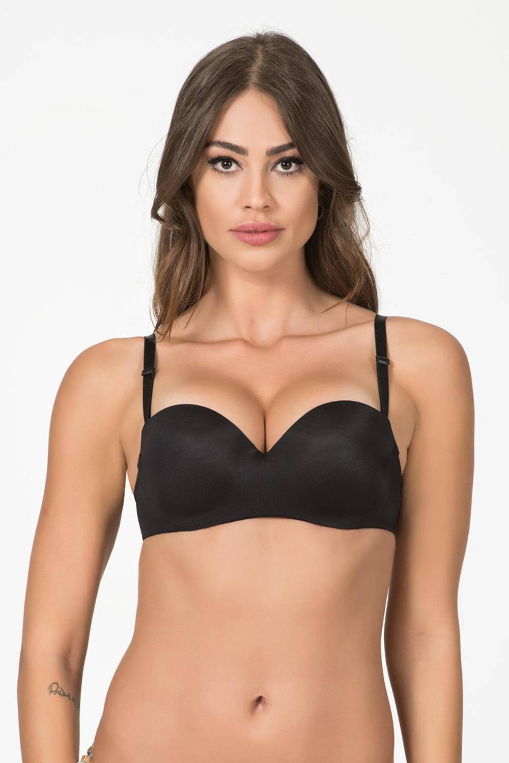 سوتيان مزدوج سميك بدون حمالات باللون الأسود 1110P  يناسب مقاسات 85B، 80B، 90B من ماركة Underwear  مصنّع من مواد صحية وآمنة