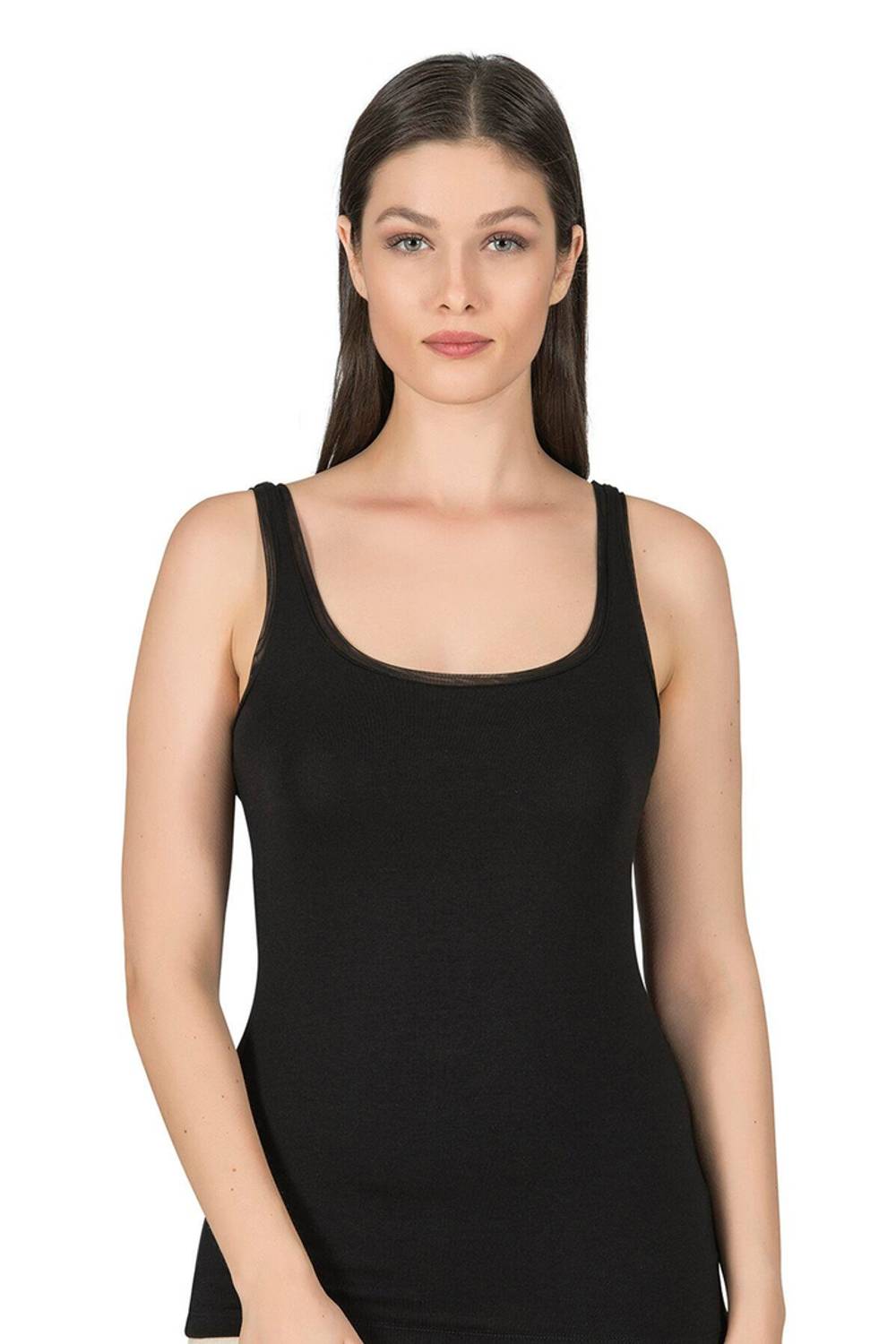 Атлетка жіноча з бавовни та модалу, чорна, з лайкрою та мереживом, різні розміри S-XXL