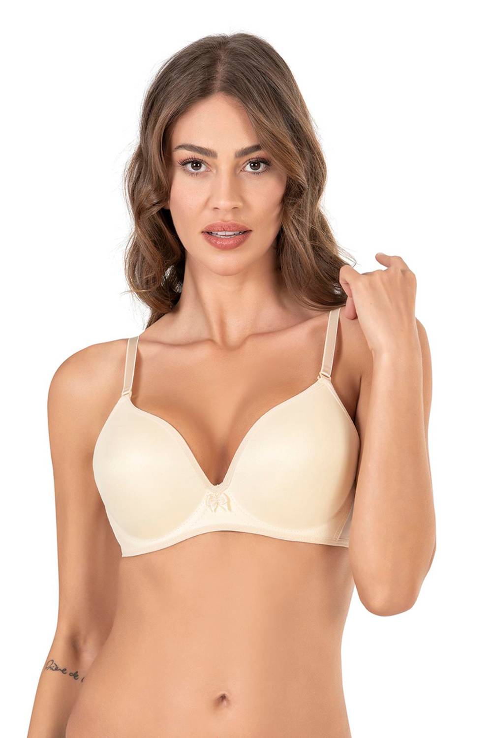 حمالة صدر أساسية بحشوة حجم B بلون سكني من ماركة Underwear بمقاسات 75، 80، 85، 90