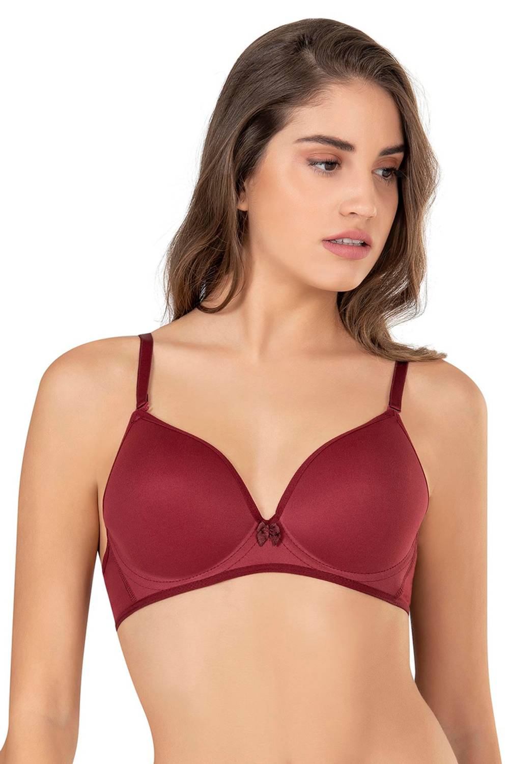 Бордове жіноче базове бюстгальтер без підкладки, розміри 80, 85, 90 від бренду Underwear