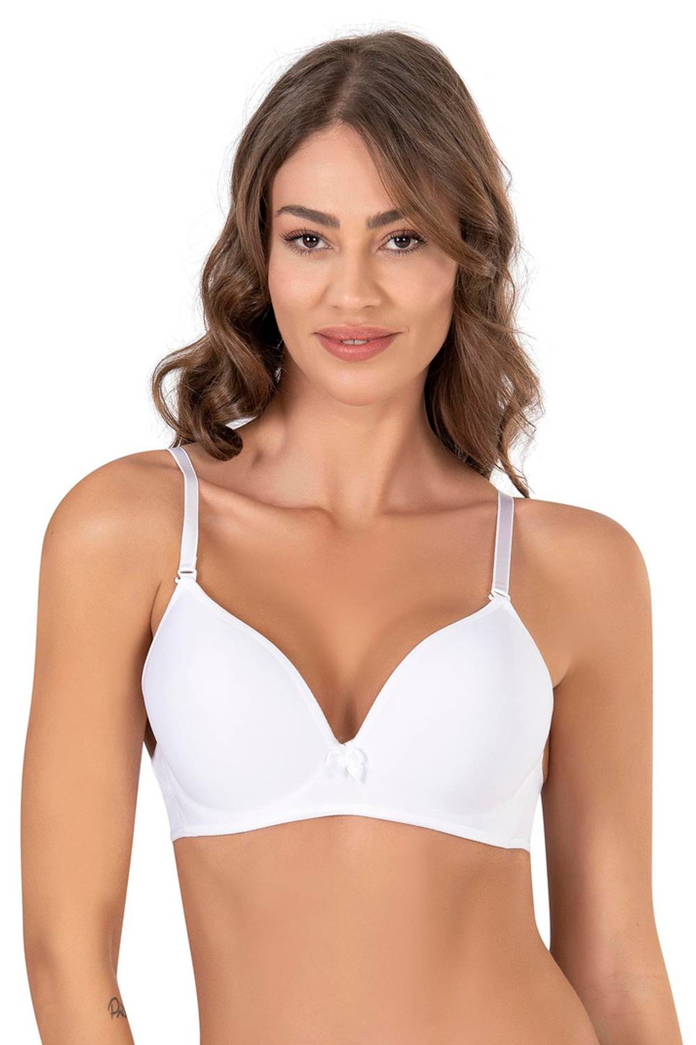 Женский базовый бюстгальтер без поддержки B Cup | Белый, Размер 90