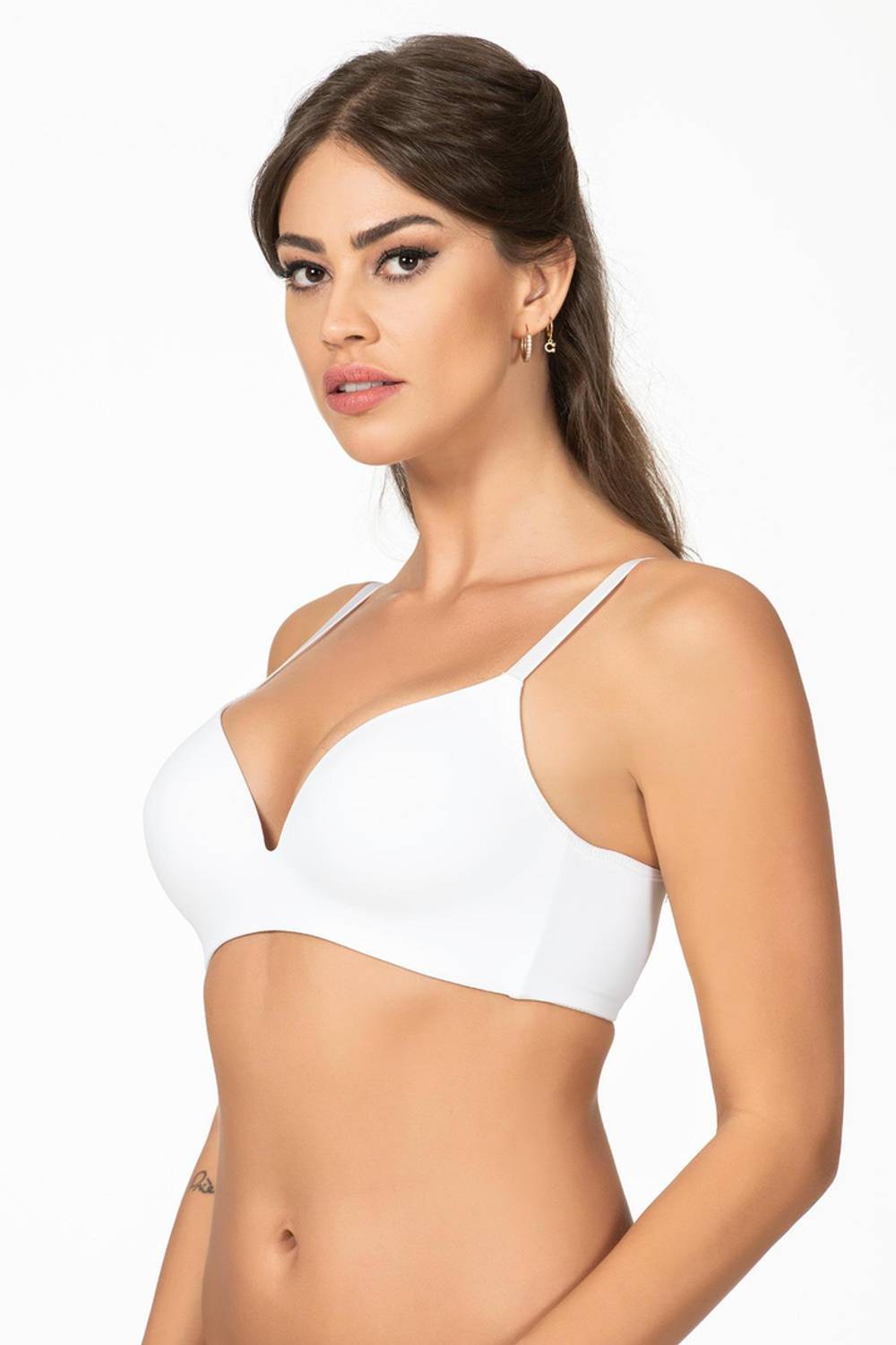 سوتان مثلثي مرن بدون دعائم باللون الأبيض | بلڤو 1144 بحجم 75-80-85-90-95