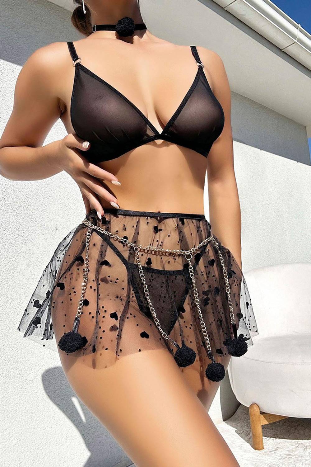 Комплект нічної білизни з спідницею Fantezi | Nightlight 3617, розміри S-M, L-XL