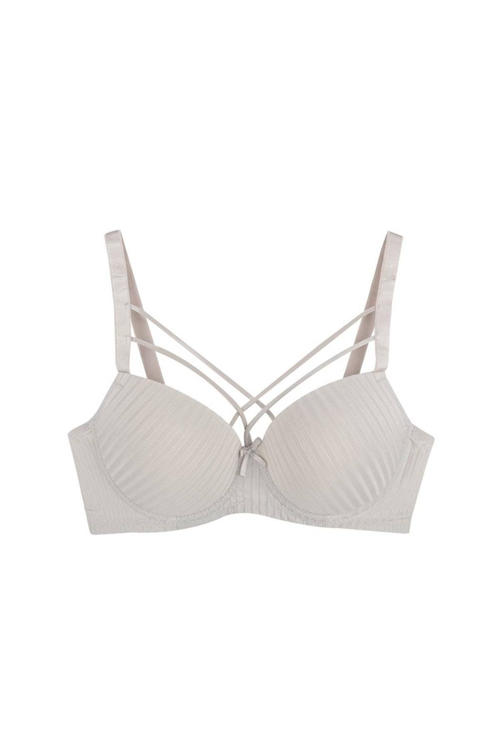 Суперлегкий бюстгальтер без підтримки з деталями з мотузки, сірий, розміри: 85, 90, 95