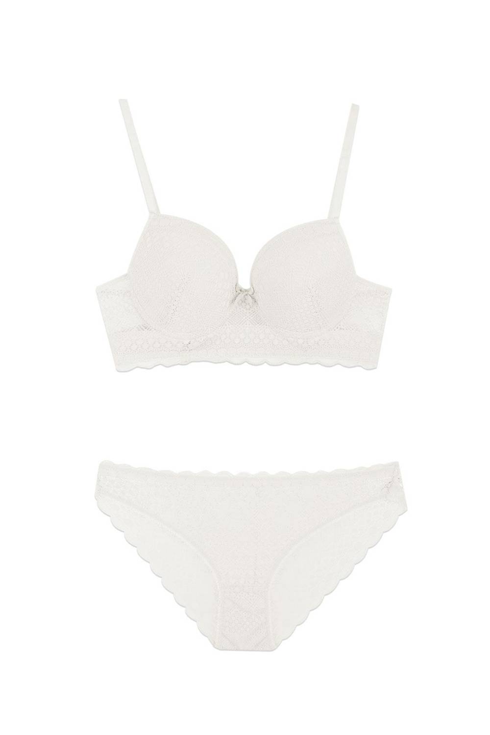 Комплект бюстгальтера з мереживом B Kap з підтримкою | Екру 238, розміри 90 та 85