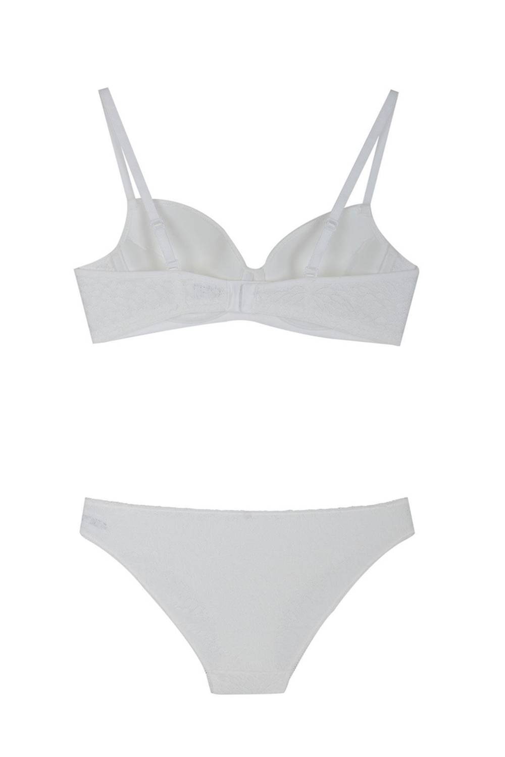 Комплект безкоштовного бюстгальтера з мереживом | Екру 896, розміри 90, 80, 85