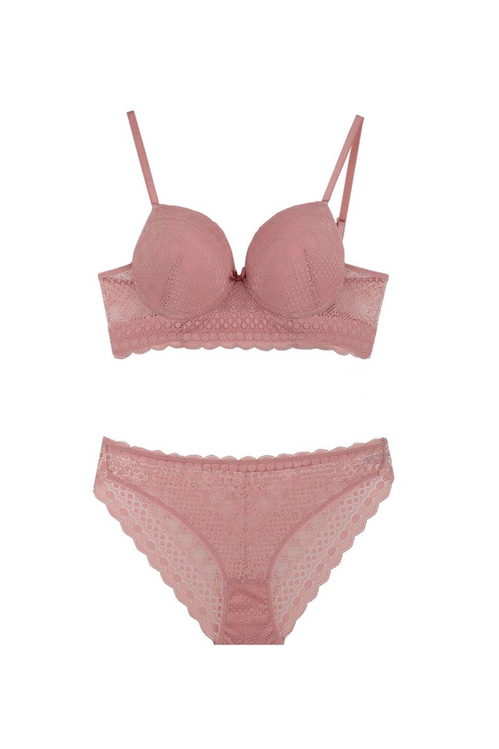 Комплект бюстгальтера с поддержкой и кружевом B Kap | Цвет: Пудровый, Размер: 90