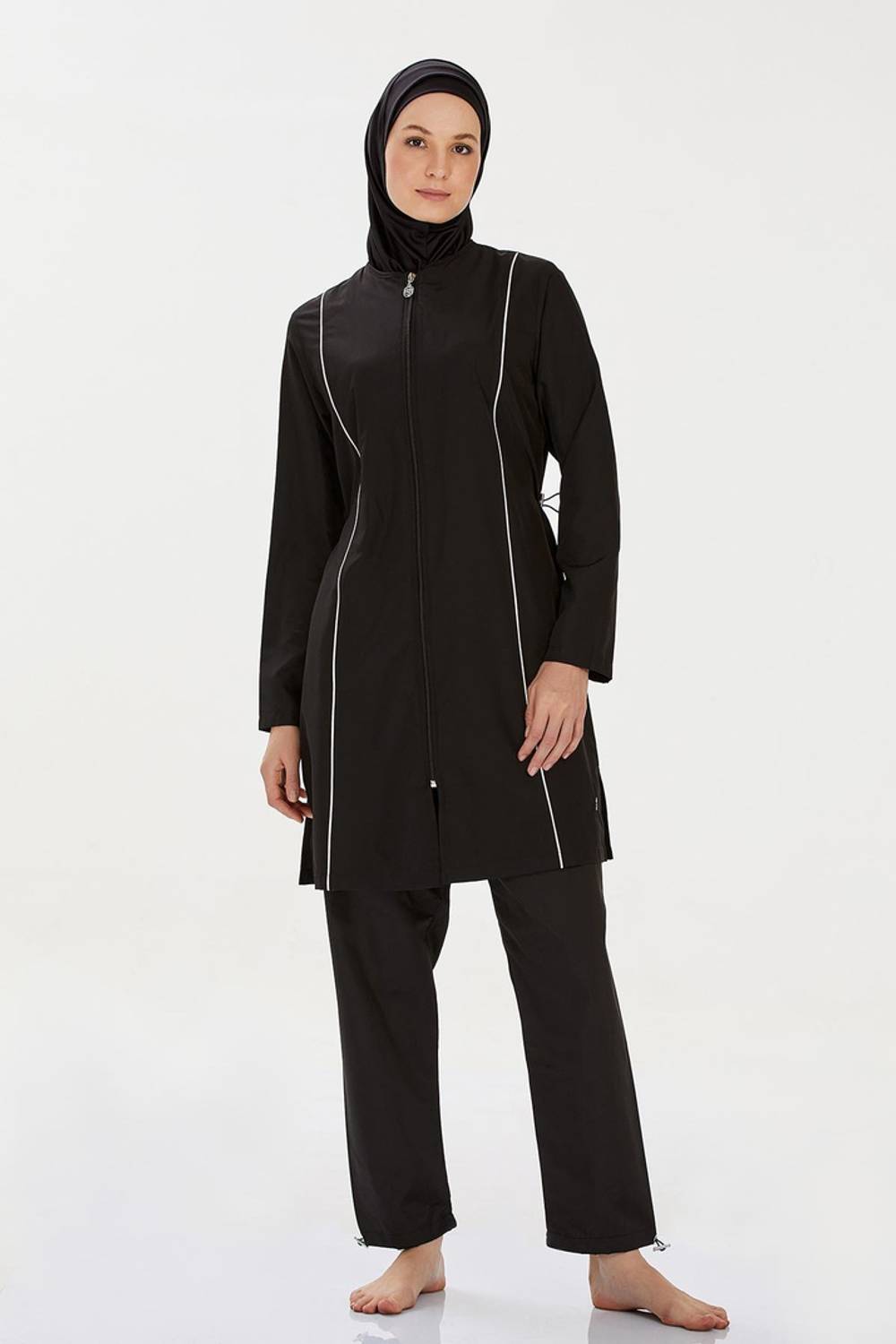 مايو تسريحات نسائي بغطاء رأس بسحاب | أسود 9075، مقاس XL وM من ماركة الملابس الداخلية