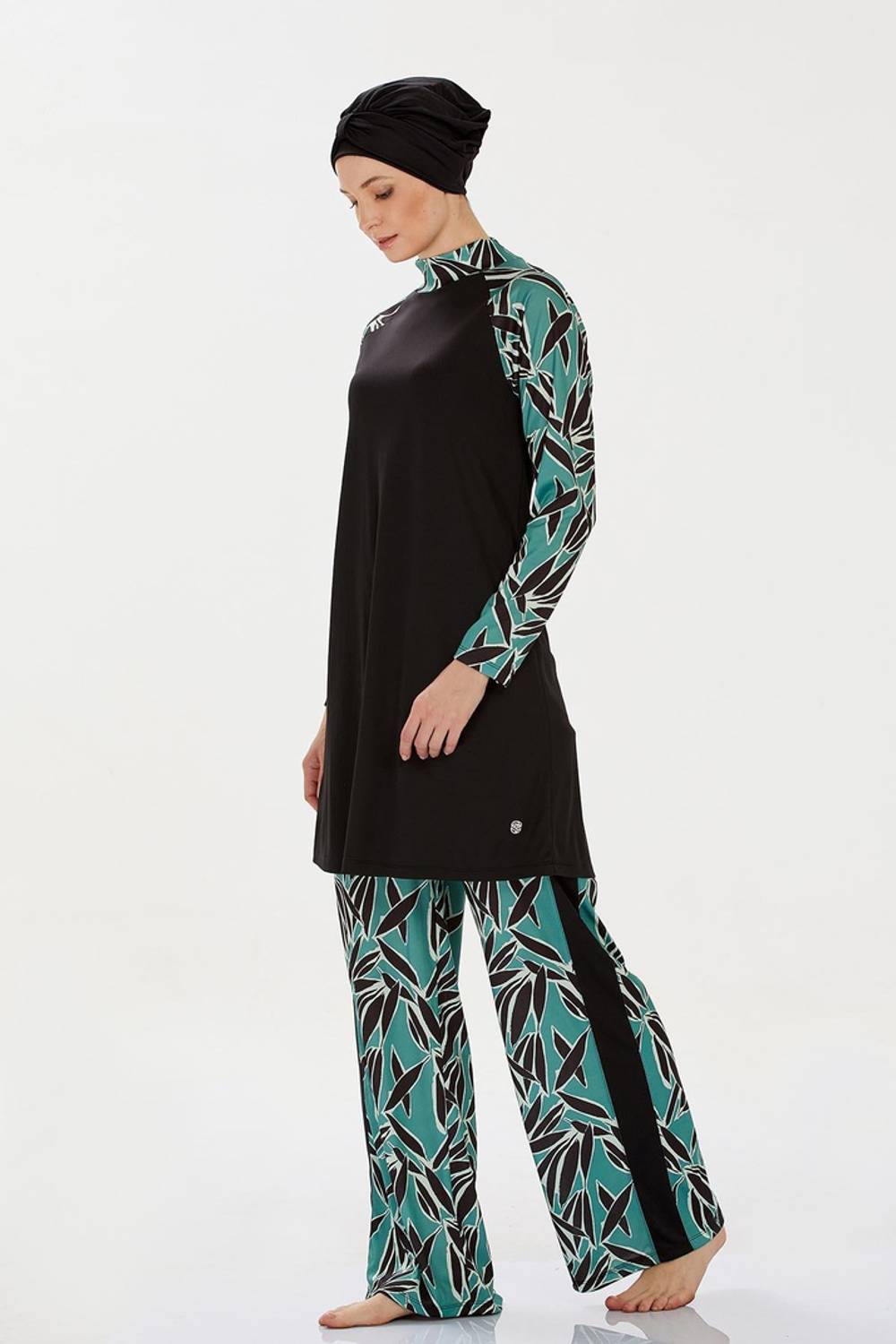 Женский длинный купальник с широкими брюками и узором, для хиджаба, размер S, M, L, XXL