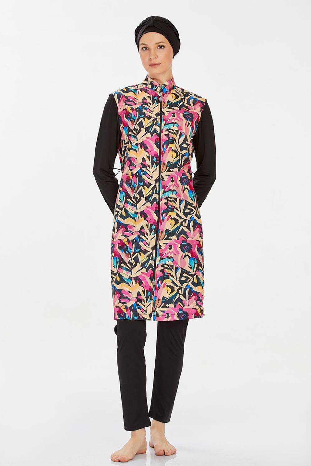 مايو تسريحات طويل الأكمام من قماش باراشوت بسحاب - موديل 9268، يناسب الأحجام S وM وXL