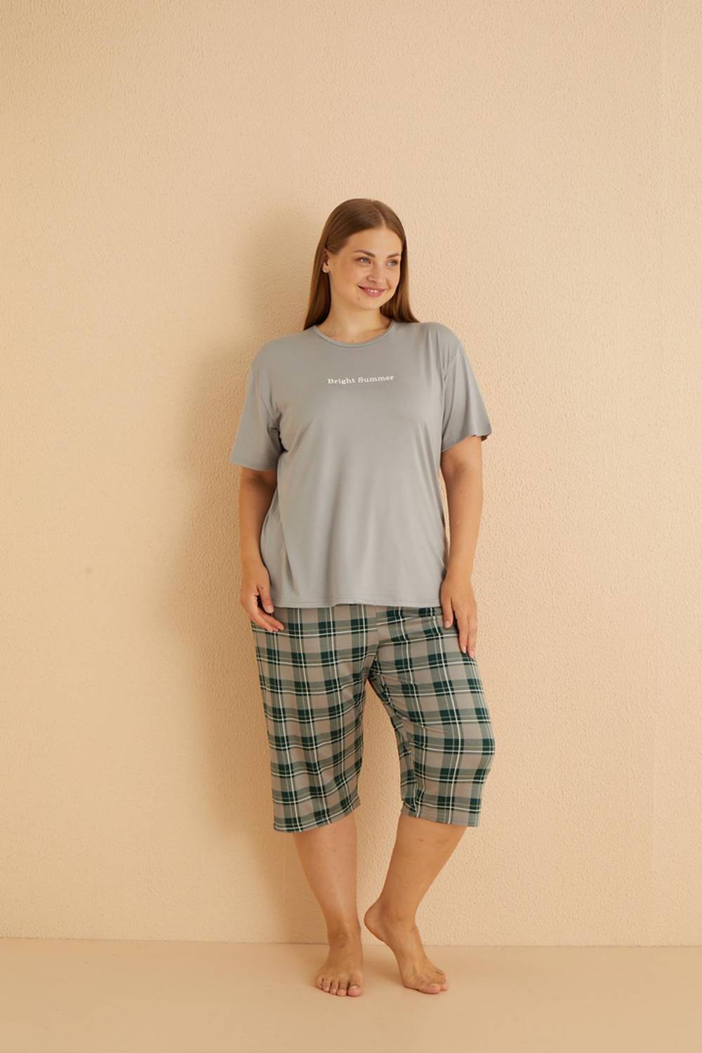 Капри пижама большого размера с коротким рукавом Milan 3XL для дома