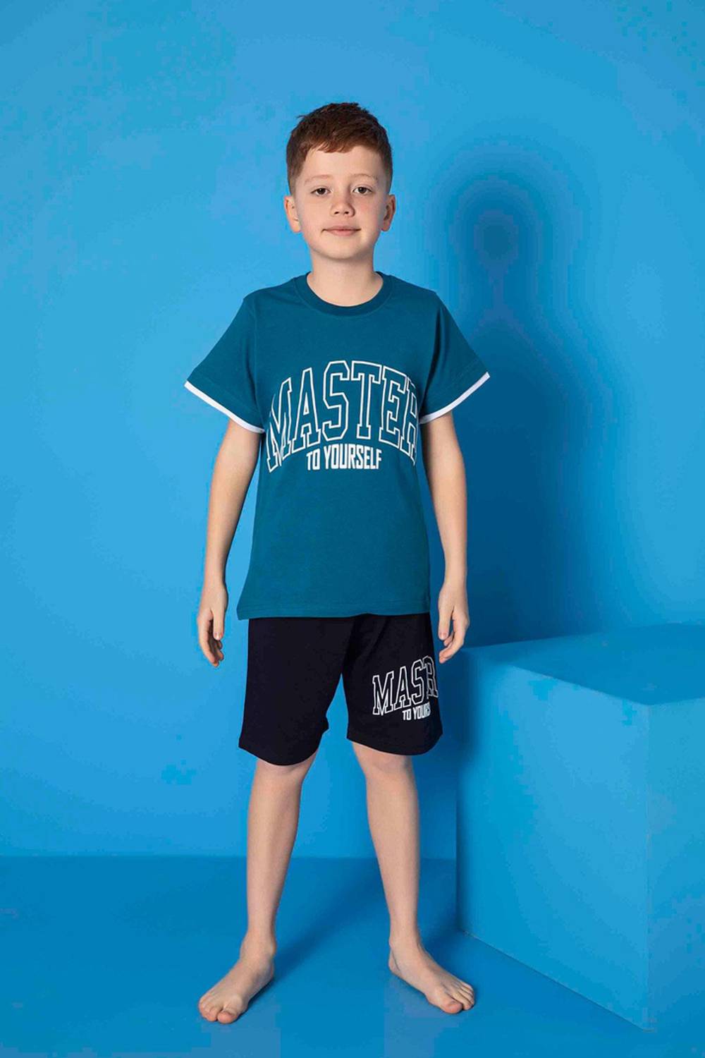 Піжама для хлопчиків з коротким рукавом, капрі, колір Petrol, бренд: Underwear, розмір: 6-7, 7-8, 8-9, 10-11