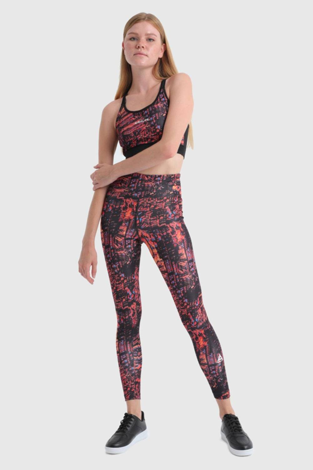 Жіночі спортивні лосини з еластичним текстурованим матеріалом, червоні, розміри S, M, L